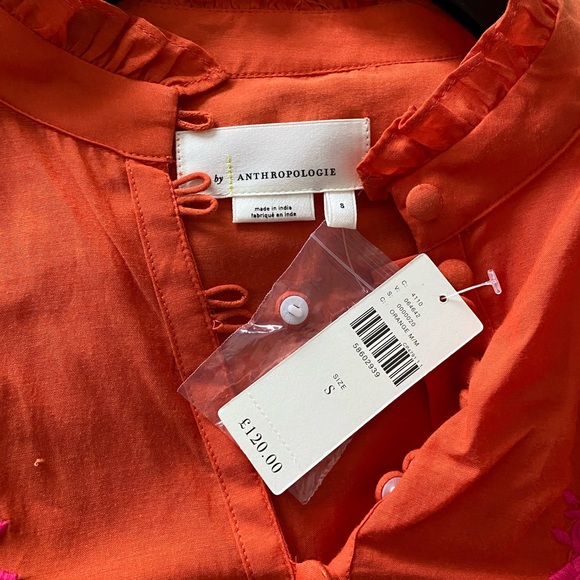 Anthropologie Jacqueline Orange Embroidery Tunic Top Size XL - Picture 16 of 16